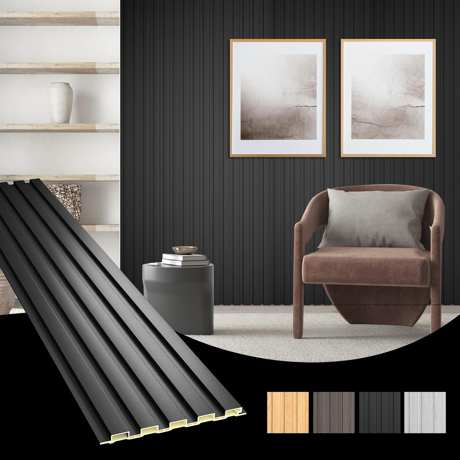Pvc Panel Background - Pacote com 8 Painéis Acústicos 3D,